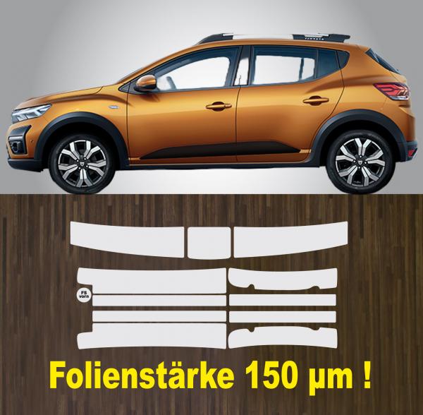 Lackschutzfolien-Komplett-Set für  Ladekante und Türeinstiege Einstiegsleisten für Sandero und Sandero Stepway ab 2021